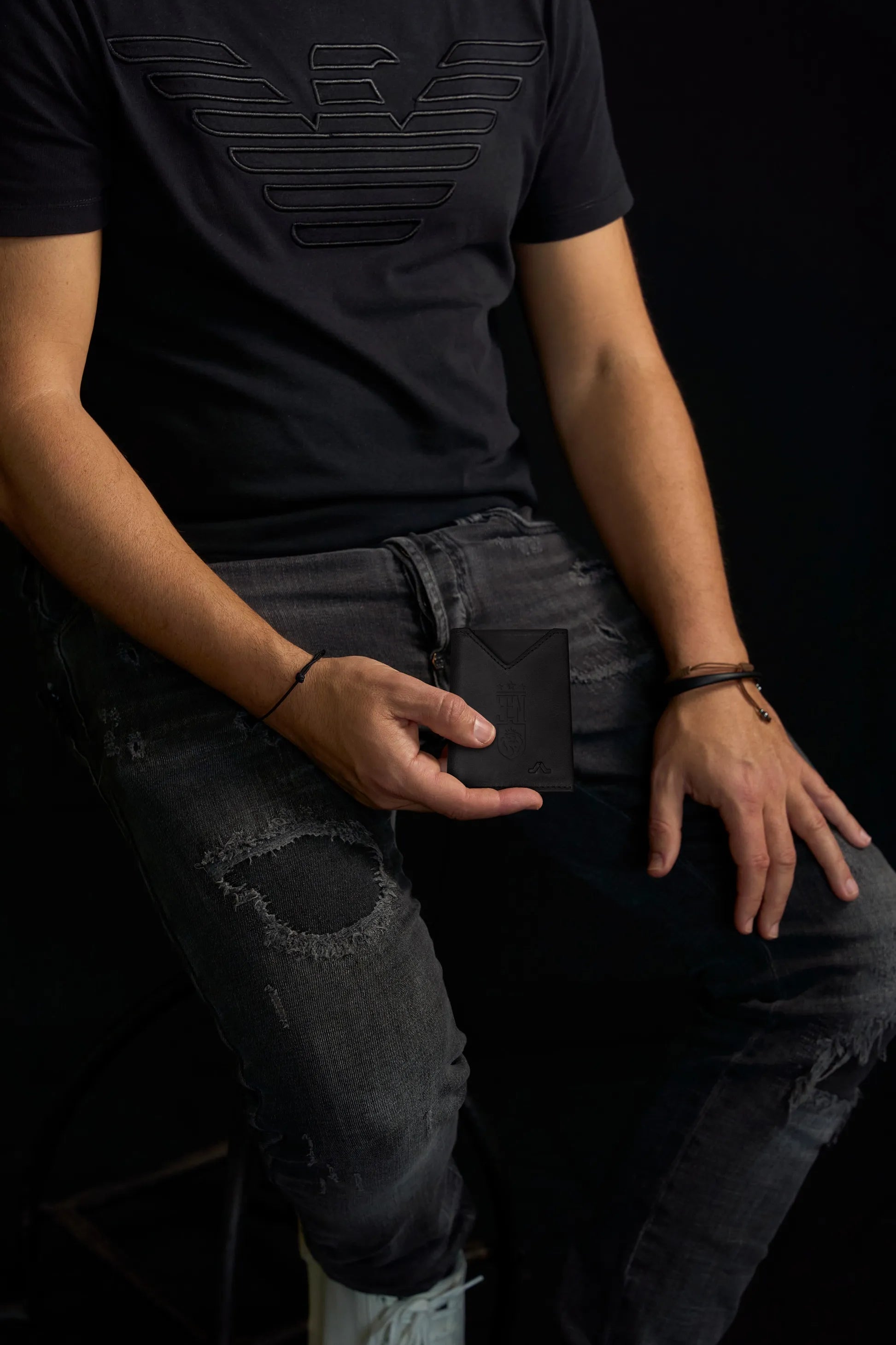 Cartera de Piel Land Black JEN