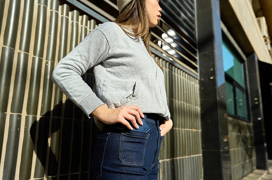 Cartera de Piel City Blue Navy - Roik