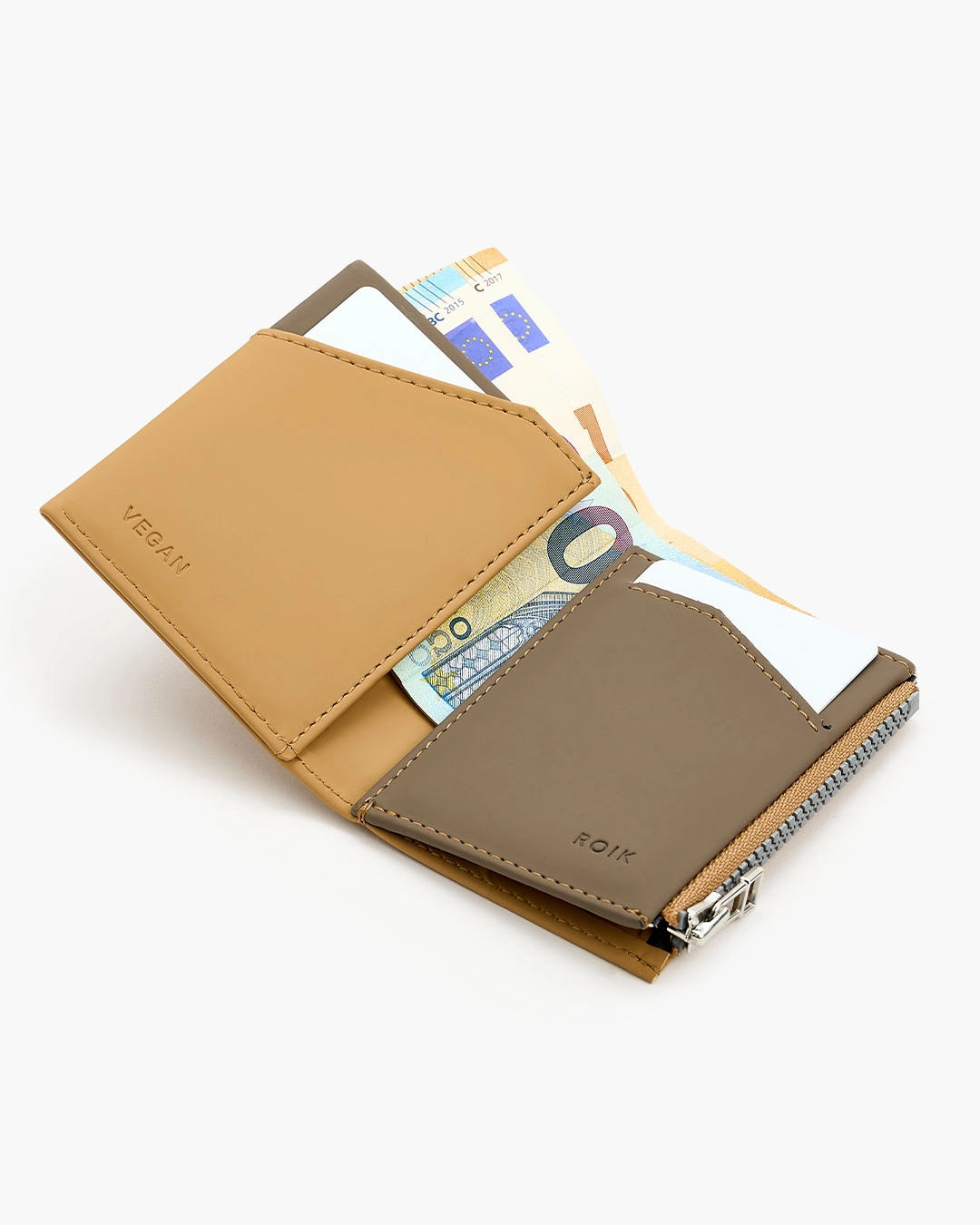 Cartera de Piel Vegana Zip Coin Desert - Roik