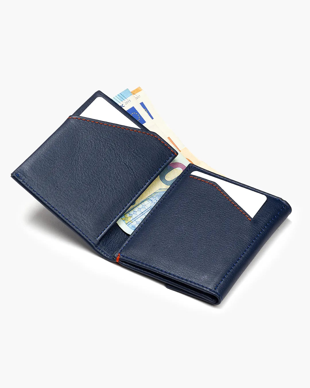 Cartera de Piel Flap Coin Blue Navy - Roik