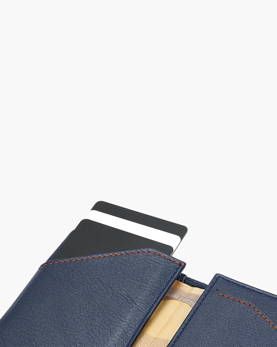 Cartera de Piel Flap Coin Blue Navy - Roik
