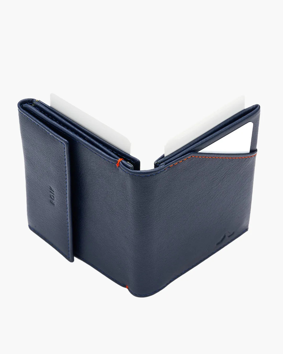 Cartera de Piel Flap Coin Blue Navy - Roik