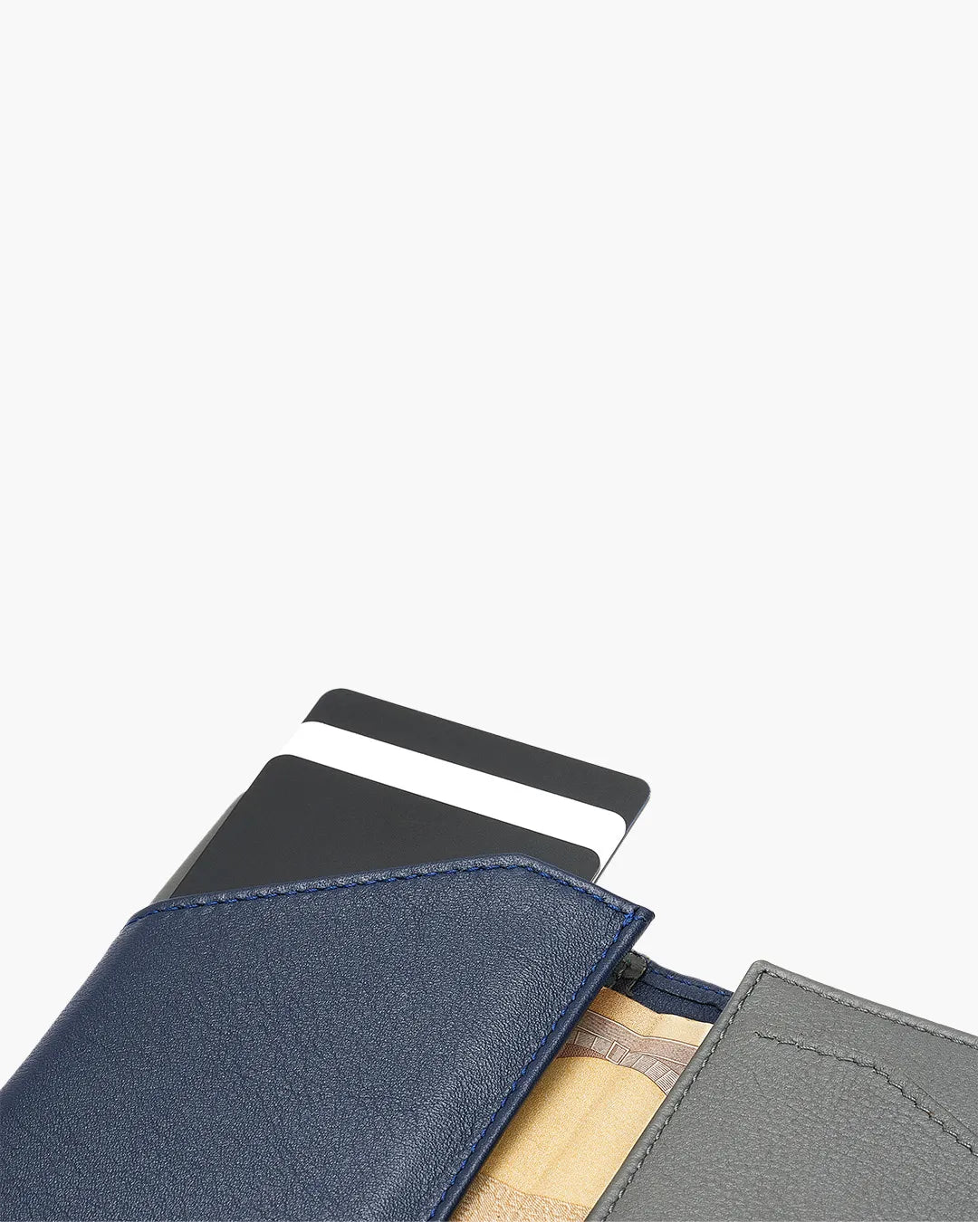 Cartera de Piel Flap Coin Blue Stone - Roik