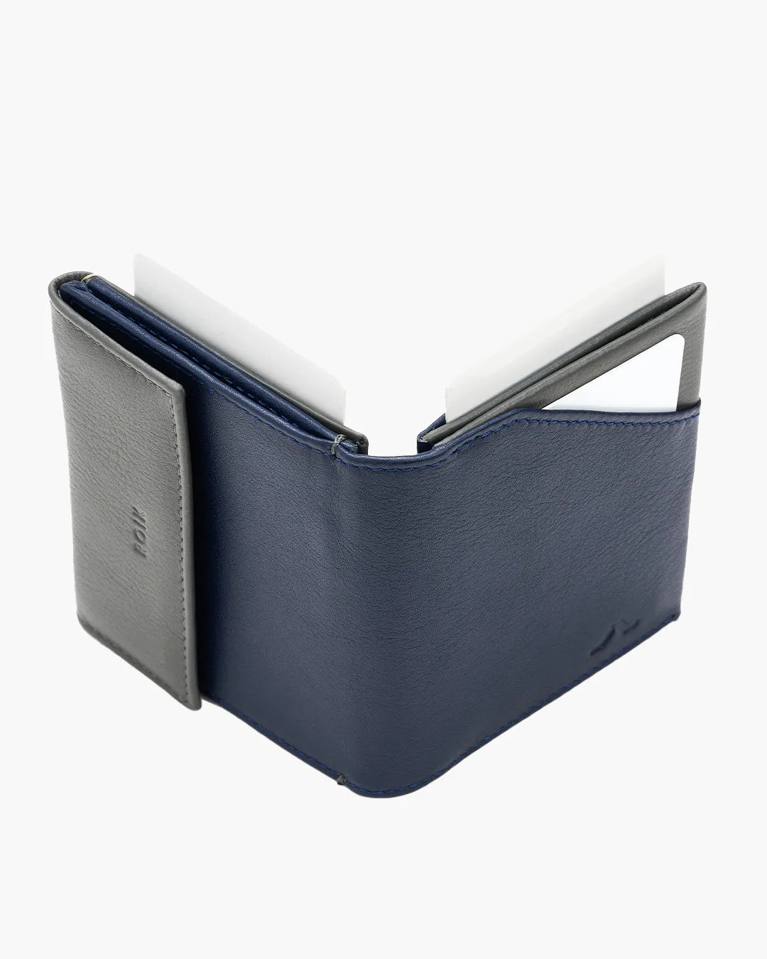 Cartera de Piel Flap Coin Blue Stone - Roik