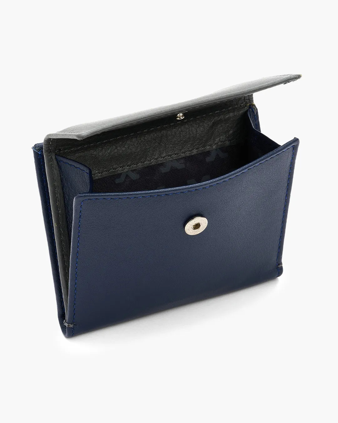Cartera de Piel Flap Coin Blue Stone - Roik
