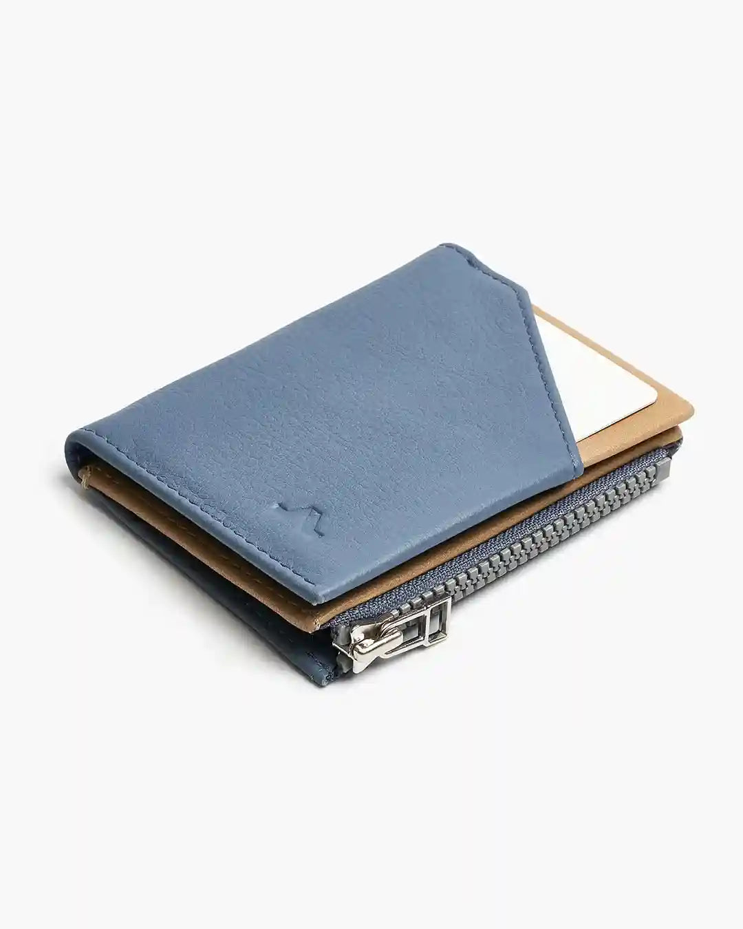 Cartera de Piel Zip Coin Blue Capri - Roik