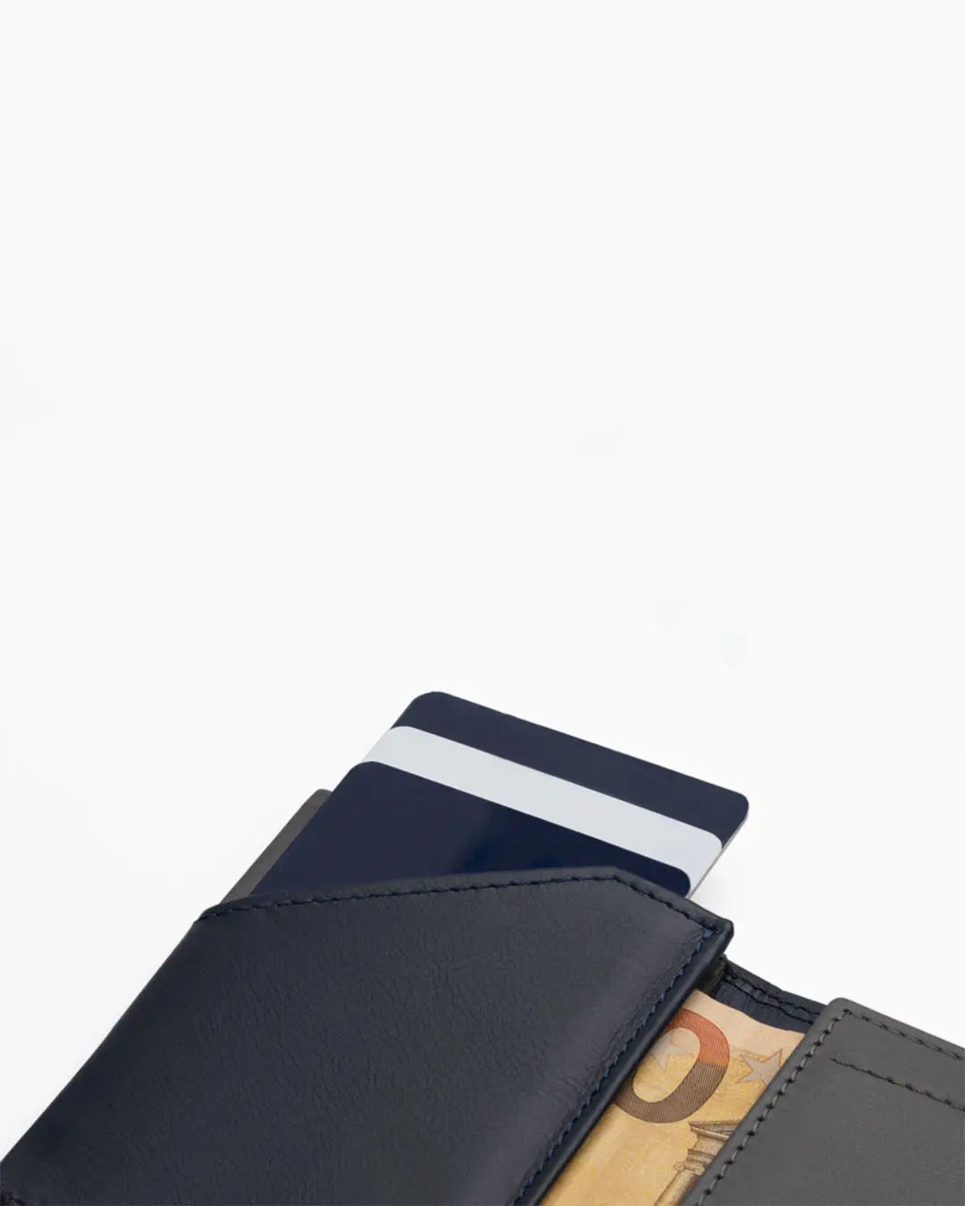 Cartera de Piel Zip Coin Blue Stone - Roik