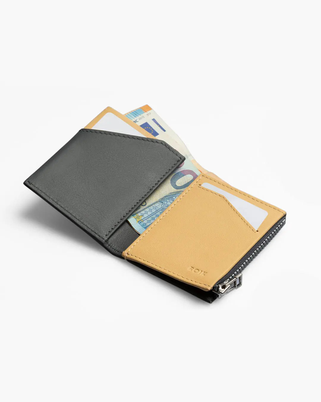 Cartera de Piel Zip Coin Grey Canary - Roik