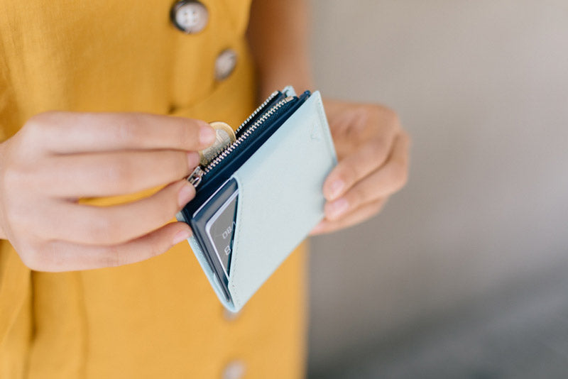 Cartera de piel Roik Zip Coin Cloud