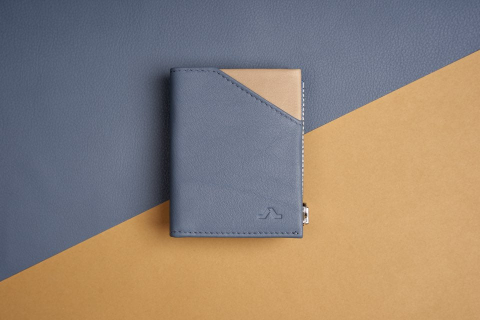 Cartera de piel Roik Zip Coin Blue Capri