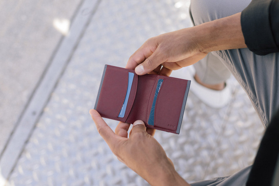 Cartera de piel ROIK Avenue Grey