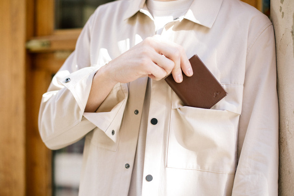 Cartera de piel ROIK Town Brown