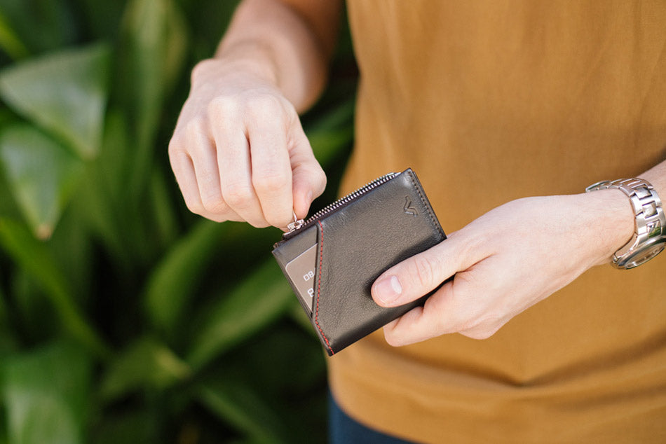 Cartera de Piel Zip Coin Dark Brown - Roik