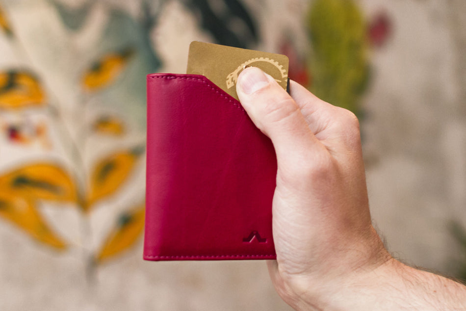 Cartera de piel ROIK City Burgundy