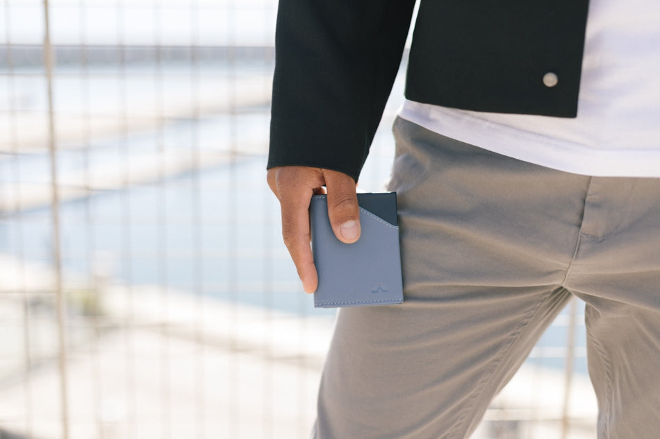 Cartera de piel Roik City Blue Lagoon