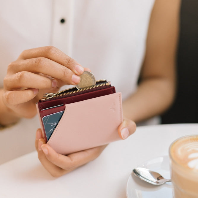 Cartera de Piel Zip Coin Flamingo - Roik