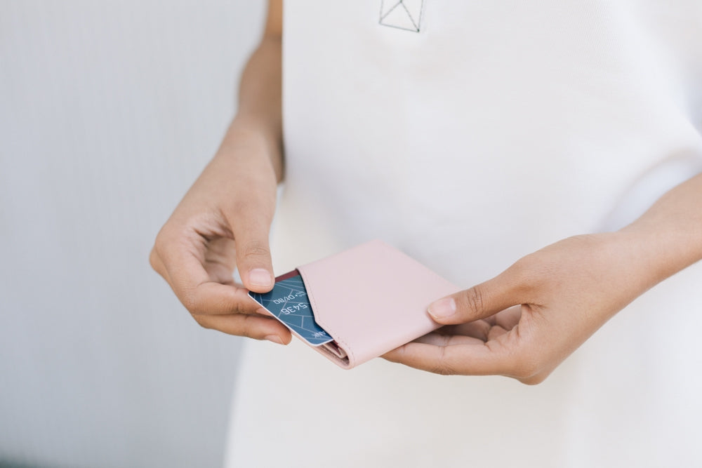 Cartera de piel ROIK Zip Coin Flamingo