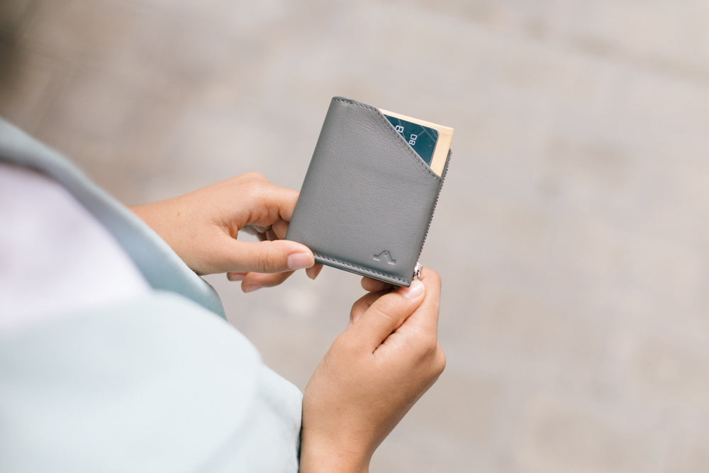 Cartera de Piel Zip Coin Grey Canary - Roik