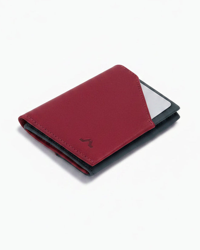 Cartera de piel Roik Flap Coin Burgundy
